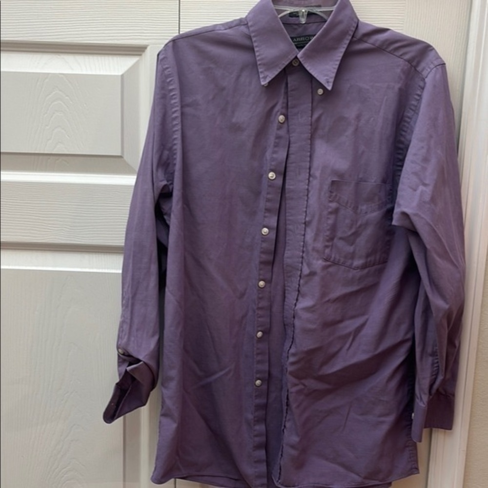 Arrow Purple Casual Button Down Shirt with Classic Design